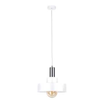 Lámpara colgante IZA 1xE27/60W/230V blanco/cromo brillante
