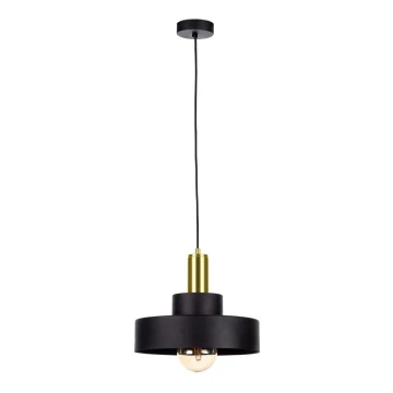 Lámpara colgante IZA 1xE27/60W/230V negro/dorado