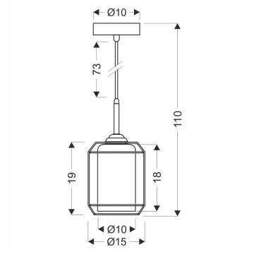 Lámpara colgante JONERA 1xE27/40W/230V negro