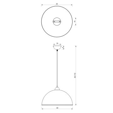 Lámpara colgante KITCHEN 1xE27/15W/230V blanco/cromo