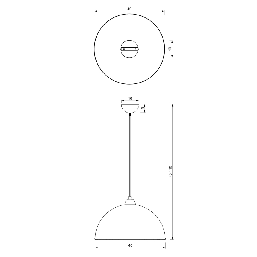 Lámpara colgante KITCHEN 1xE27/15W/230V blanco/cromo