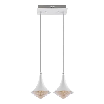 Lámpara colgante LED 2xLED/9W/230V blanca