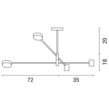 Lámpara colgante LED LED/24W/230V 3000K dorado