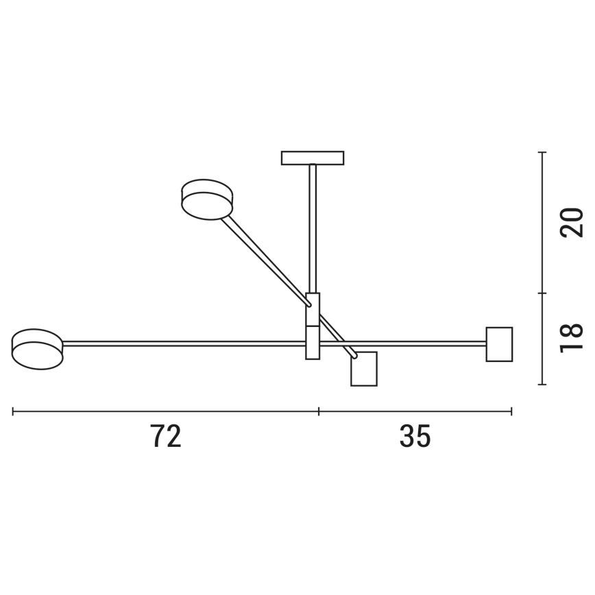 Lámpara colgante LED LED/24W/230V 3000K dorado