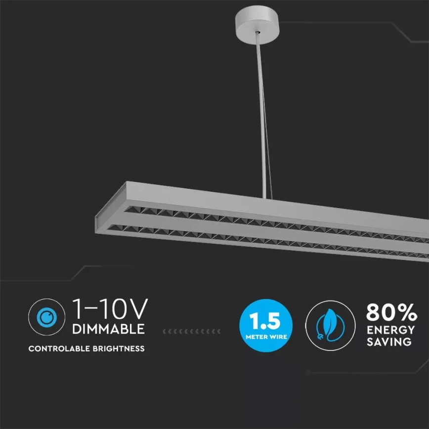 Lámpara colgante LED regulable SAMSUNG CHIP LED/60W/230V 4000K plata