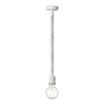 Lámpara colgante LEONARDO ROPE 1xE27/10W/230V blanco