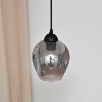 Lámpara colgante LILI 1xE27/15W/230V negro/gris
