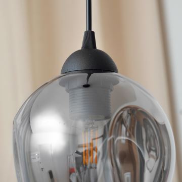 Lámpara colgante LILI 1xE27/15W/230V negro/gris