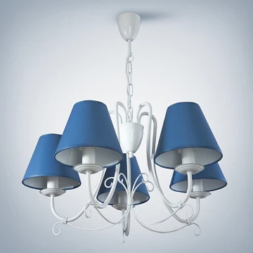 Lámpara colgante LILLIAN 5xE14/40W/230V azul oscuro