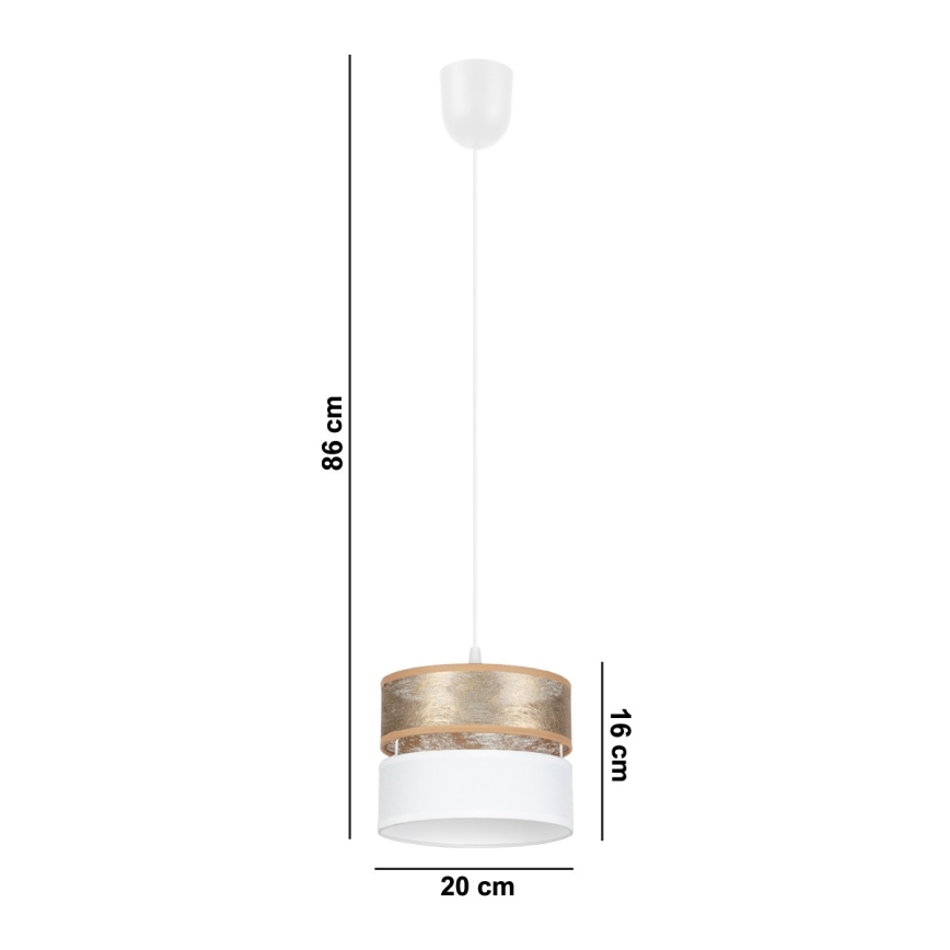 Lámpara colgante LIMA 1xE27/60W/230V dorado/blanco