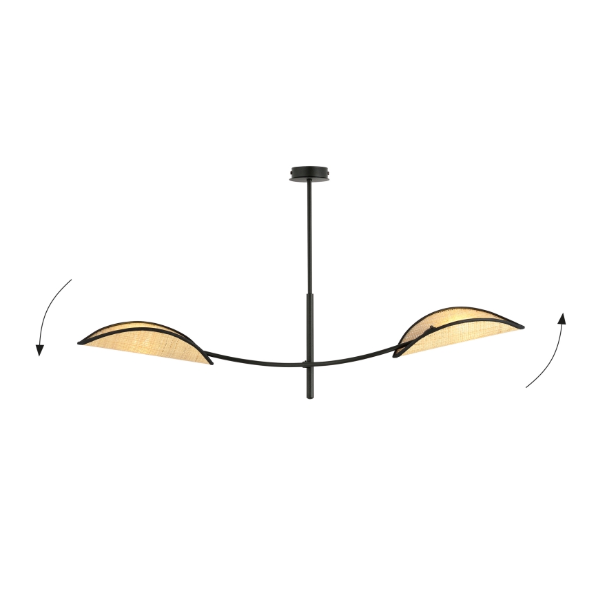 Lámpara colgante LOTUS 2xE14/10W/230V negro/beige