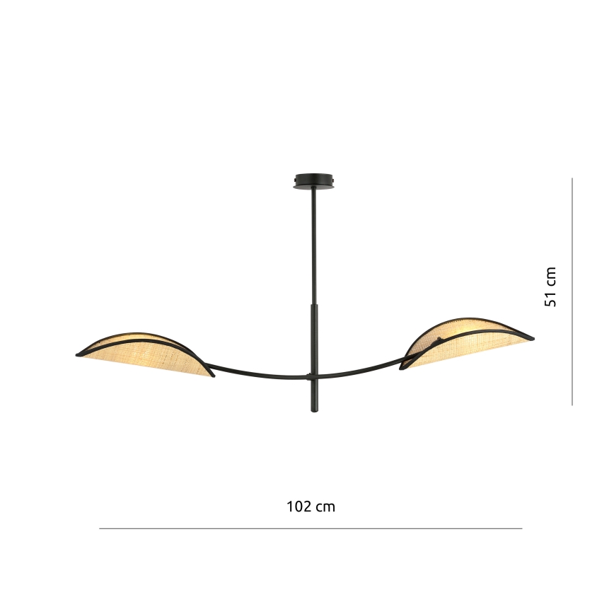 Lámpara colgante LOTUS 2xE14/10W/230V negro/beige