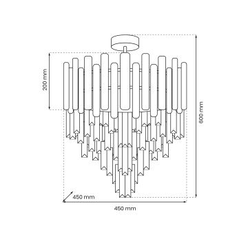 Lámpara colgante MADISON 9xE14/40W/230V cromo mate