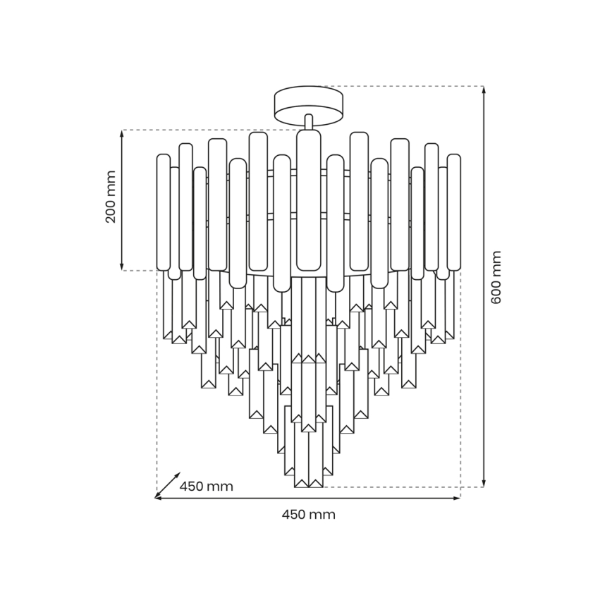 Lámpara colgante MADISON 9xE14/40W/230V dorado