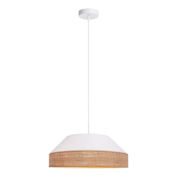 Lámpara colgante MANISO 1xE27/60W/230V diá. 45 cm blanco/beige