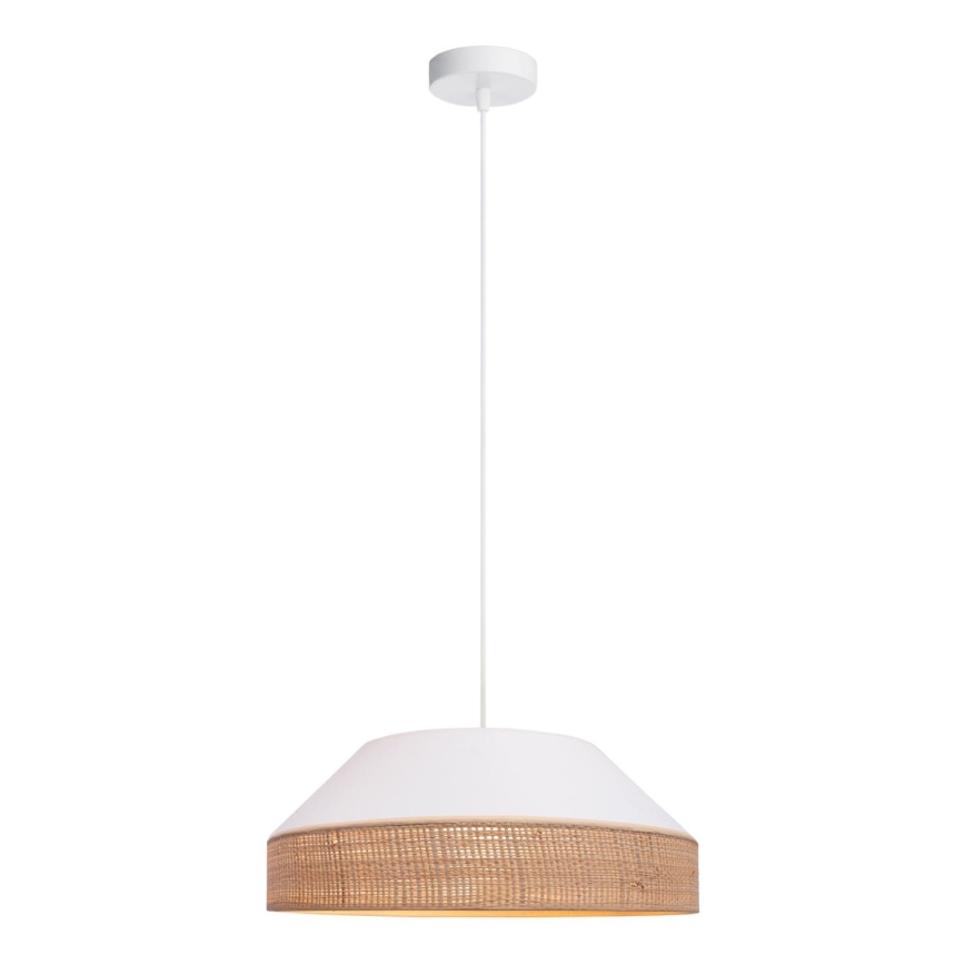 Lámpara colgante MANISO 1xE27/60W/230V diá. 45 cm blanco/beige