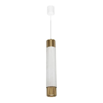 Lámpara colgante Marble white/brass 1xGU10/8W/230V