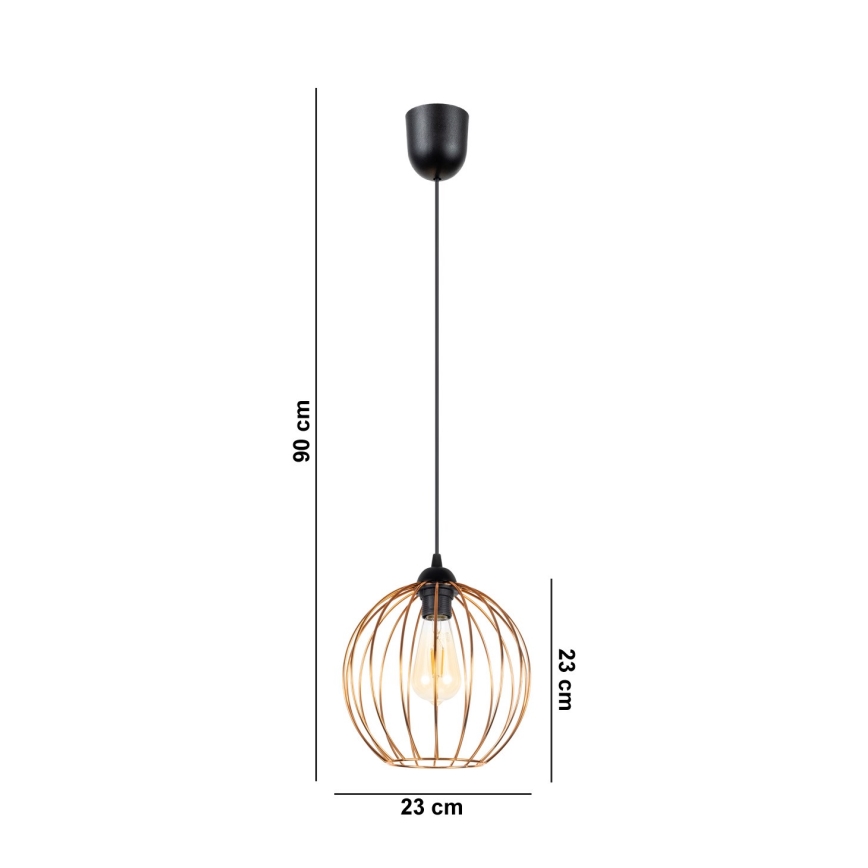 Lámpara colgante MATT 1xE27/60W/230V negro/cobre