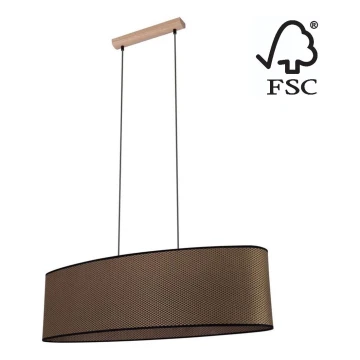 Lámpara colgante MERCEDES 2xE27/40W/230V marrón/roble – FSC Certificado