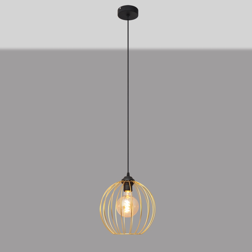 Lámpara colgante MERCURE 1xE27/60W/230V dorado/negro