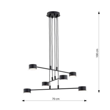 Lámpara colgante MODUS 6xGX53/12W/230V negro