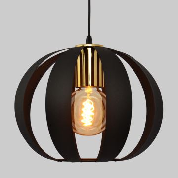 Lámpara colgante NEWTON 2xE27/60W/230V negro/dorado