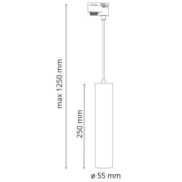 Lámpara colgante para sistema de rieles MARIBEL 3xGU10/10W/230V + 1 m sistema de rieles blanco