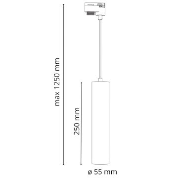 Lámpara colgante para sistema de rieles MARIBEL 3xGU10/10W/230V + 1 m sistema de rieles negro