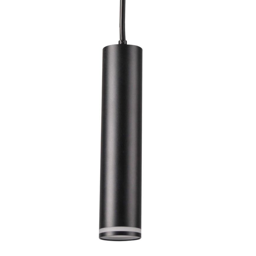 Lámpara colgante para sistema de rieles PARÍS 3xGU10/10W/230V + 1 m riel sistema negro