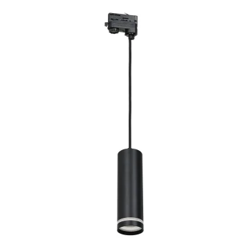 Lámpara colgante para sistema de rieles trifásicos PIPE 1xGU10/25W/230V negro