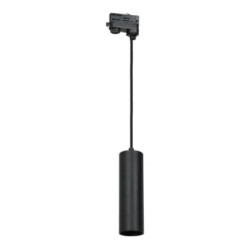 Lámpara colgante para sistema de rieles trifásicos PIPE 1xGU10/25W/230V negro
