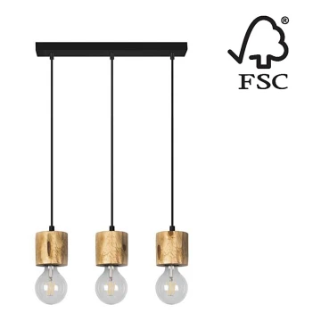 Lámpara colgante PINO 3xE27/60W/230V – Certificado FSC