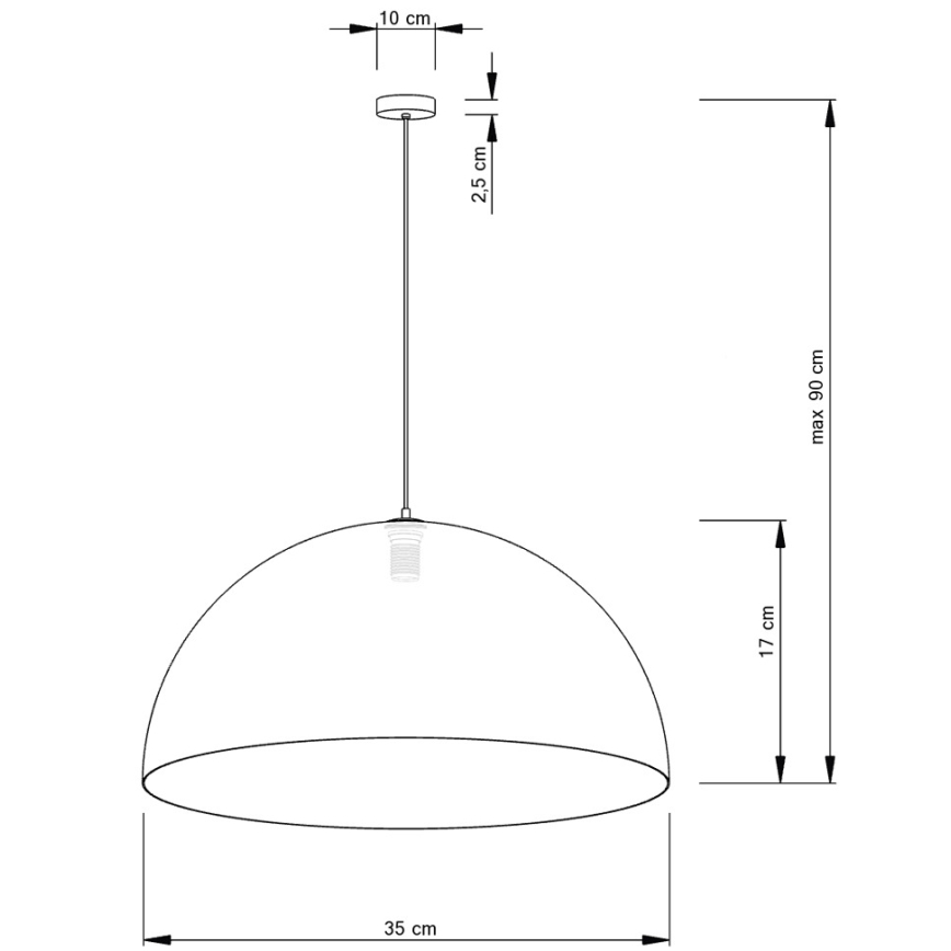 Lámpara colgante SFERA 1xE27/60W/230V diá. 35 cm dorado/negro