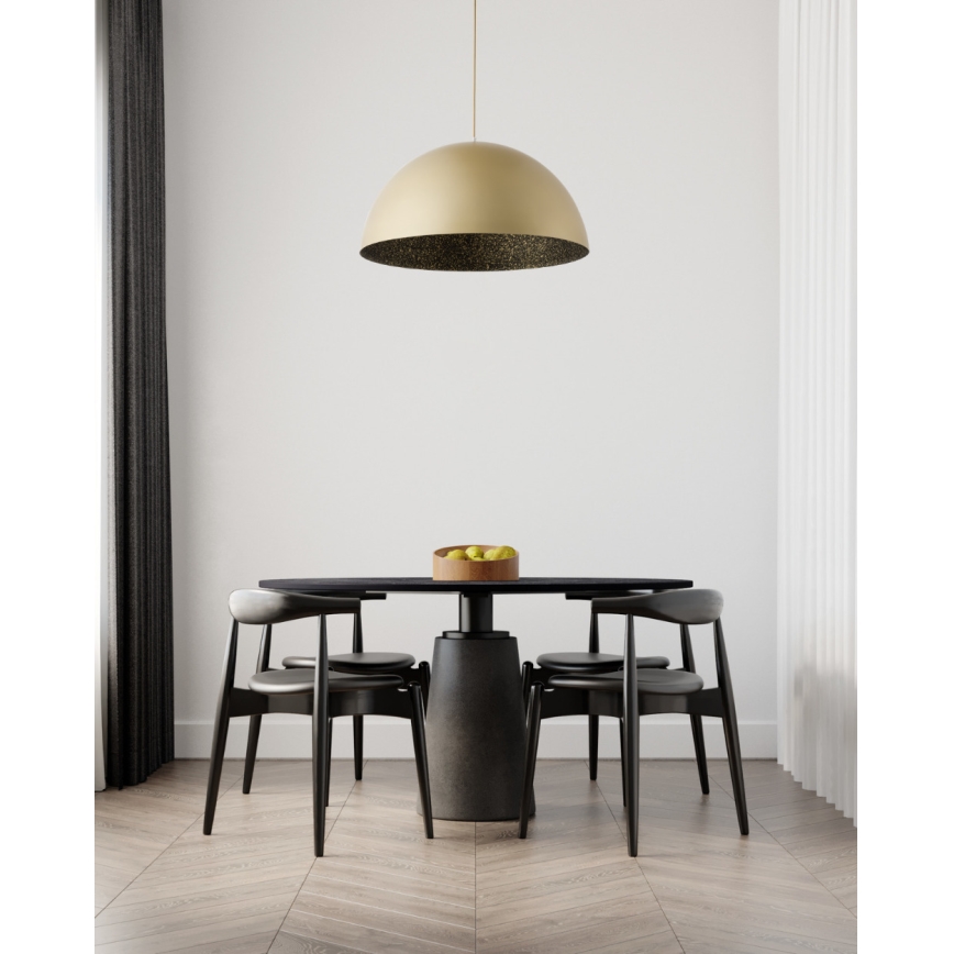 Lámpara colgante SFERA 1xE27/60W/230V diá. 50 cm dorado/negro