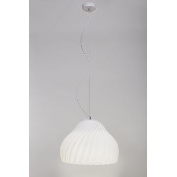 Lámpara colgante SILVO 1xE27/60W/230V diá. 38 cm blanco