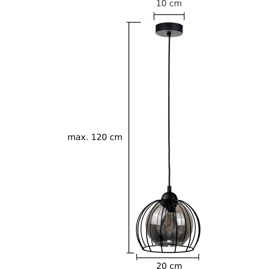 Lámpara colgante SOLO BLACK 1xE27/60W/230V