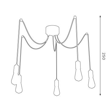 Lámpara colgante SPINDEL 5xE27/60W/230V
