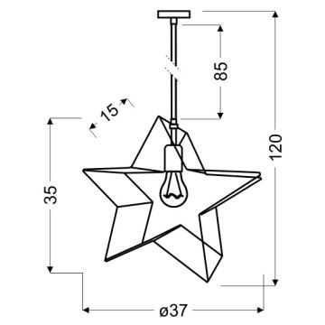 Lámpara colgante STAR 1xE27/60W/230V