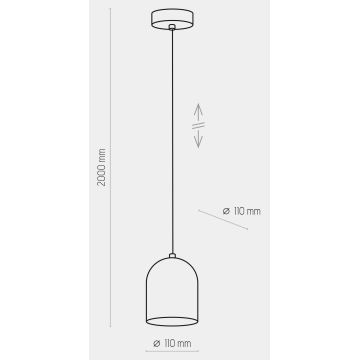 Lámpara colgante TEMPRE 1xE27/15W/230V negro