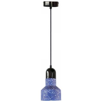 Lámpara colgante TERRAZZO 1xE27/60W/230V diá. 12 cm azul