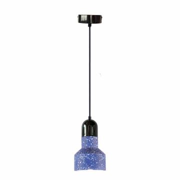 Lámpara colgante TERRAZZO 1xE27/60W/230V diá. 12 cm azul