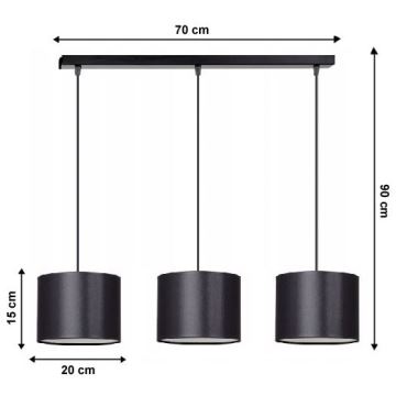 Lámpara colgante TUZ 3xE27/60W/230V