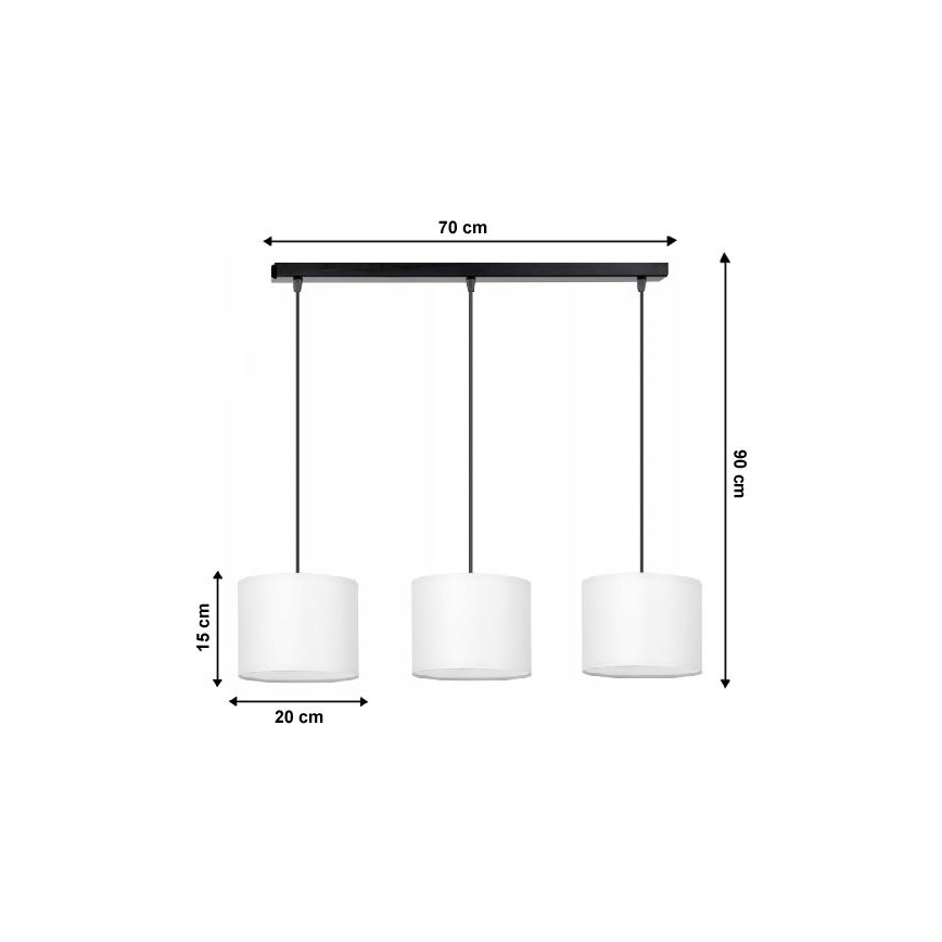 Lámpara colgante TUZ 3xE27/60W/230V