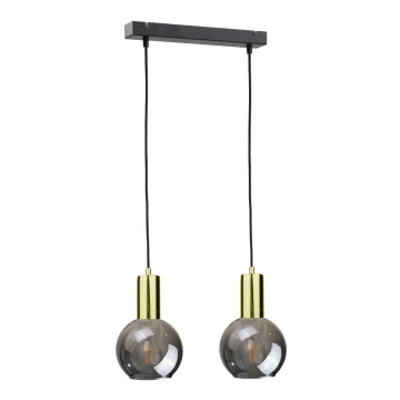 Lámpara colgante UPRA 2xE27/60W/230V negro/dorado