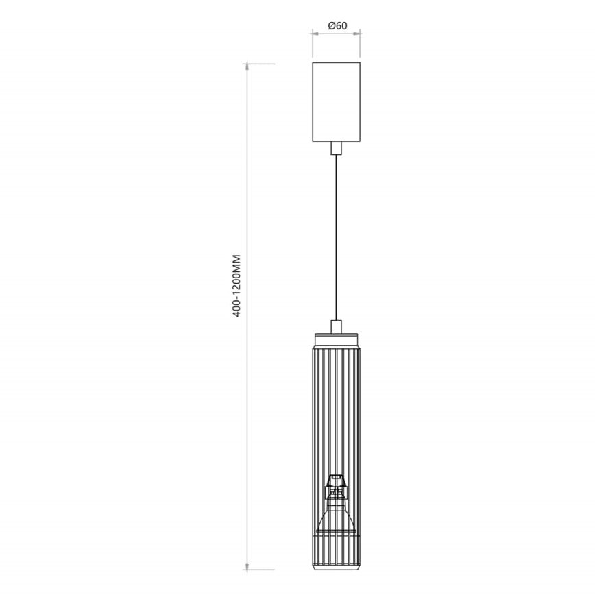 Lámpara colgante VERTICAL 1xGU10/8W/230V negro