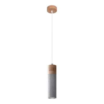 Lámpara colgante ZANE 1xGU10/40W/230V concreto/abedul/haya
