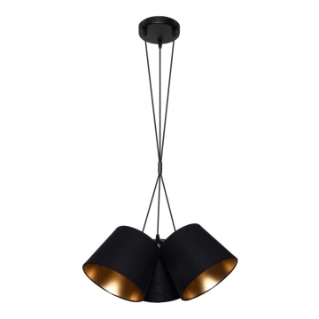 Lámpara colgante ZOMA 3xE27/60W/260V negro/cobre