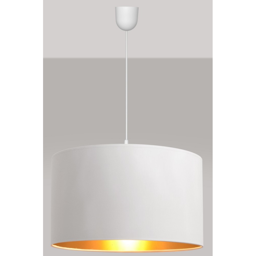 Lámpara de araña ALBA 1xE27/60W/230V d. 45 cm blanco/dorado