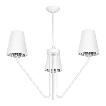 Lámpara de araña colgante VICTORIA 3xE27/60W/230V blanco