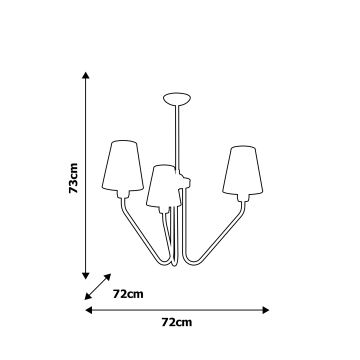 Lámpara de araña colgante VICTORIA 3xE27/60W/230V blanco